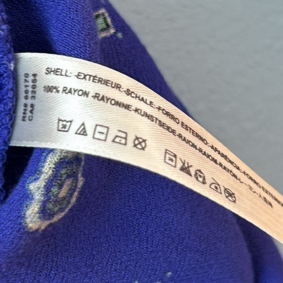 Free People Intimately • Blue Purple Button Down Long Sleeve Top Size XS - Picture 6 of 17